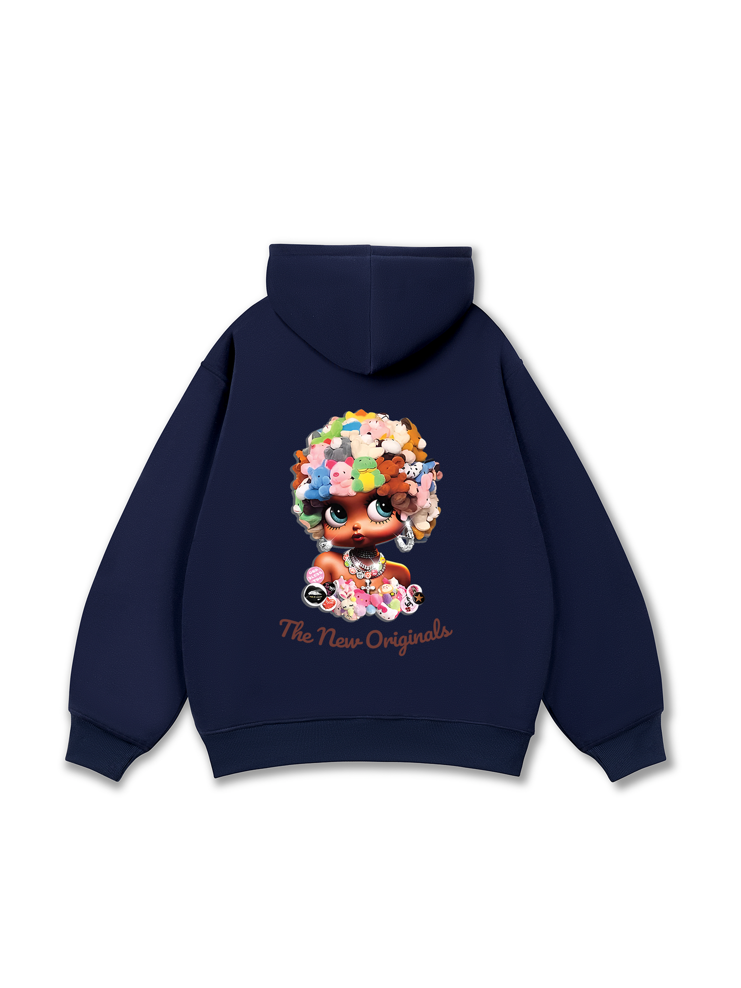 Colorful Plush Doll Head Cover Cartoon girl Hoodie