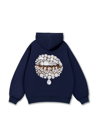 Art Pearl Lip Black Hoodie