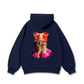 Jewel Ring & Orange Kitty Cap Wash Hoodie