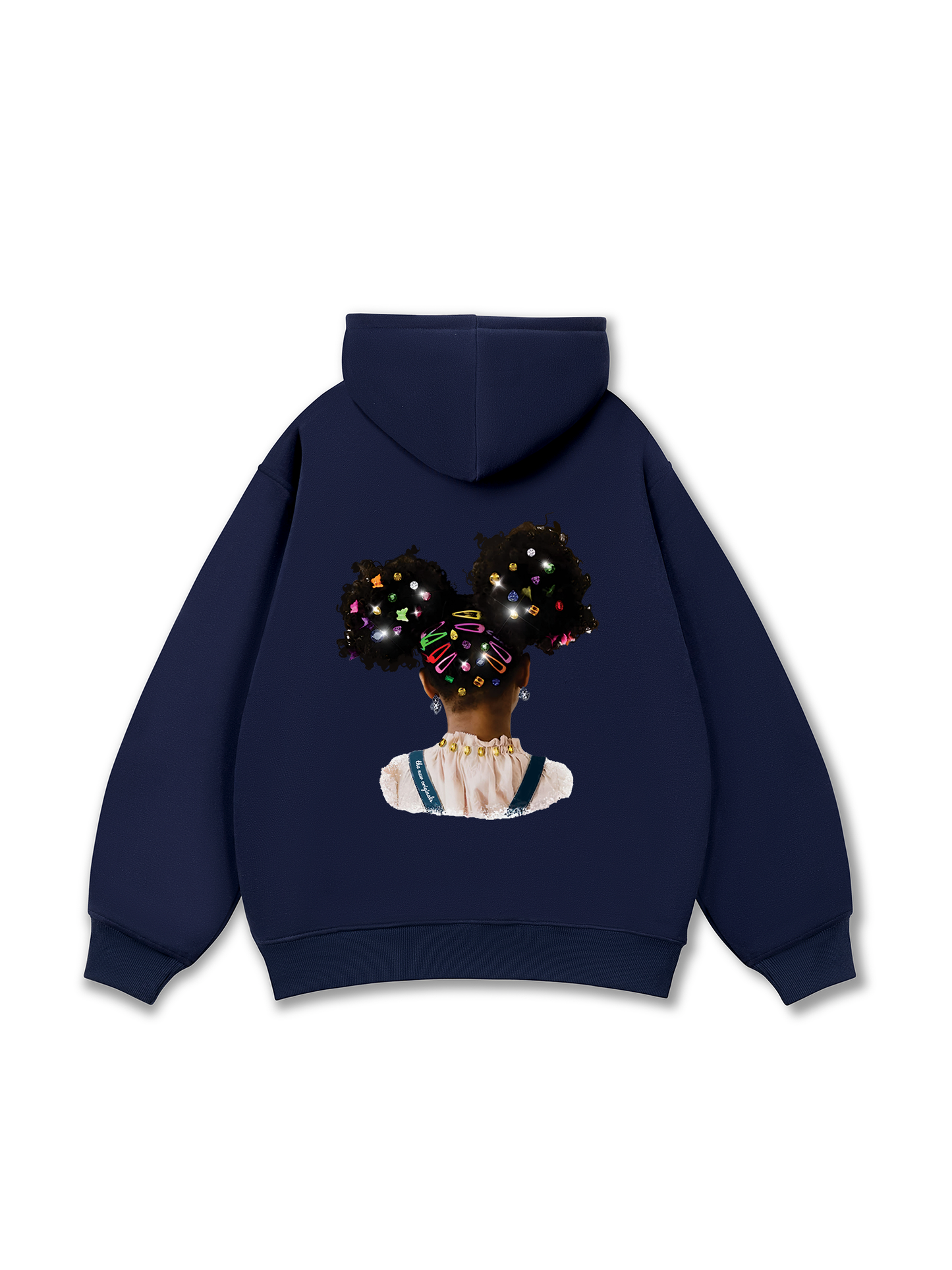Colorful Diamond Hairpin Afro Girl Hoodie