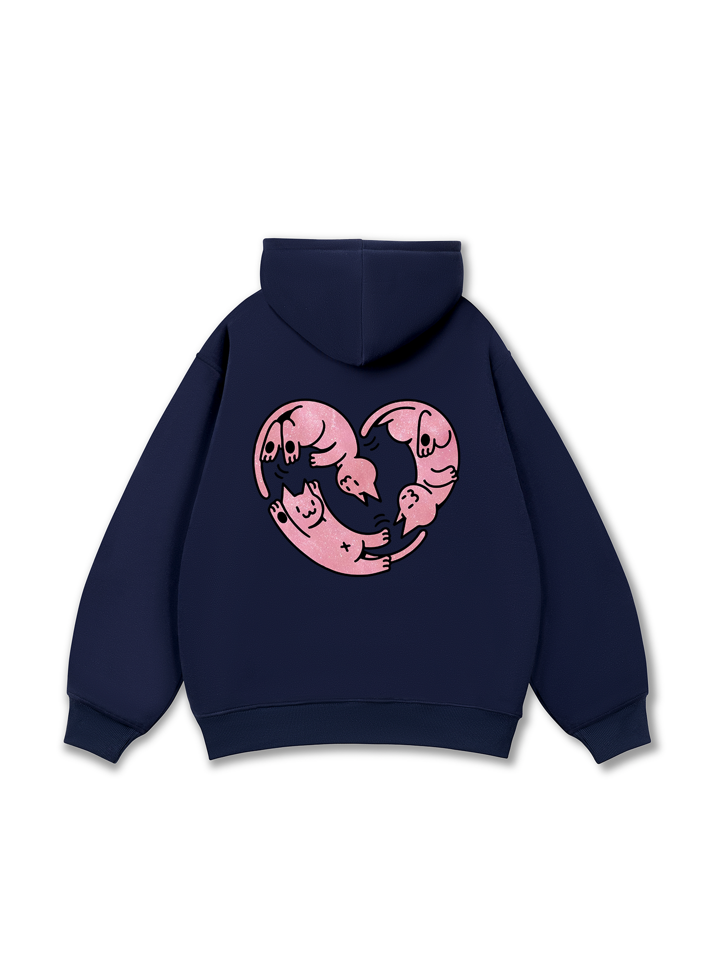 Áo Hoodie Nỉ Bông Meow Meow Heart