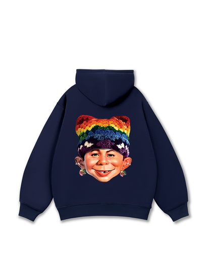 Bad Boy & Rainbow Crochet Hat Hoodie