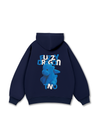 Áo Hoodie Nỉ Bông Fuzzy Font Dragon Blue