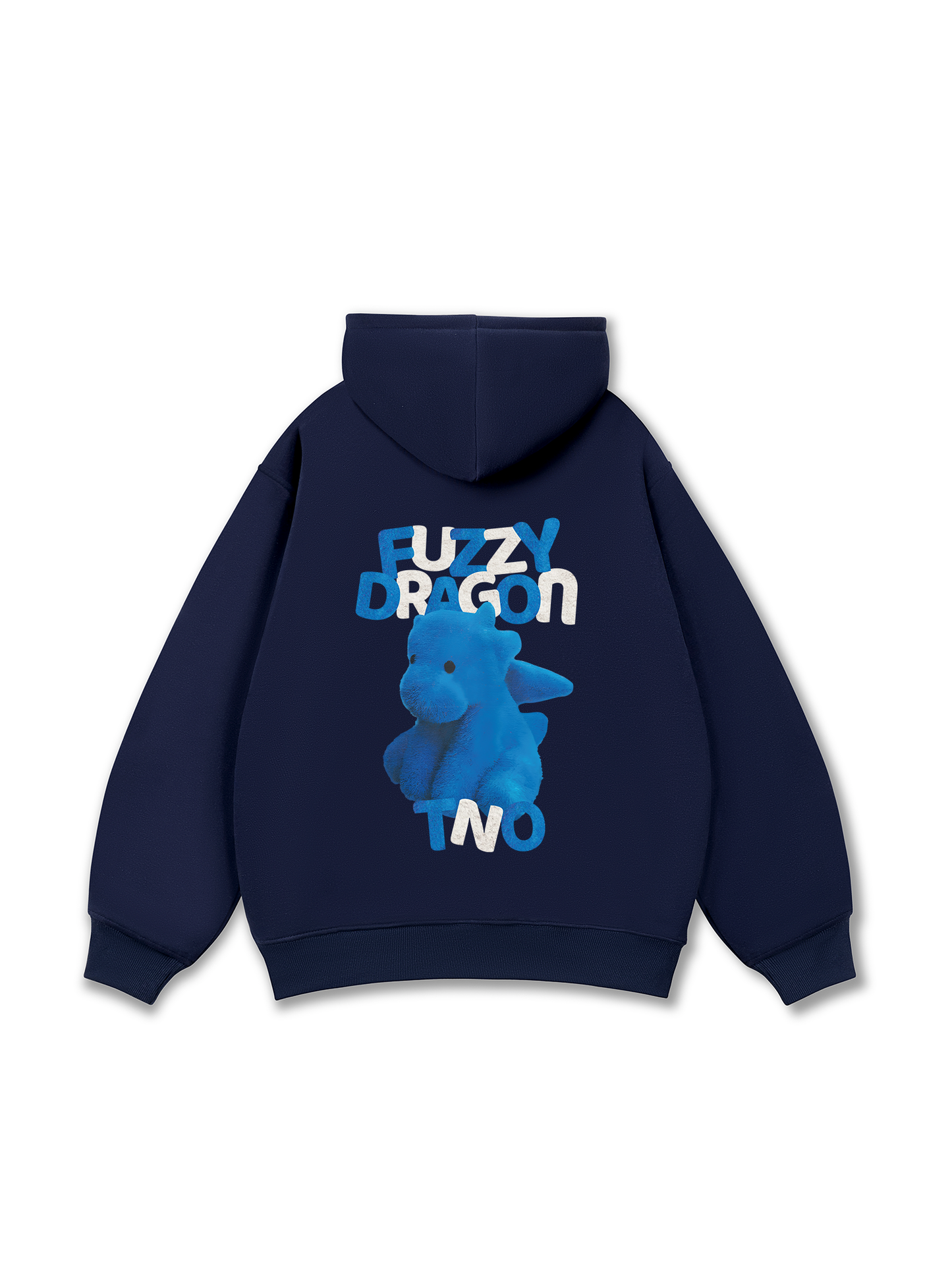 Áo Hoodie Nỉ Bông Fuzzy Font Dragon Blue