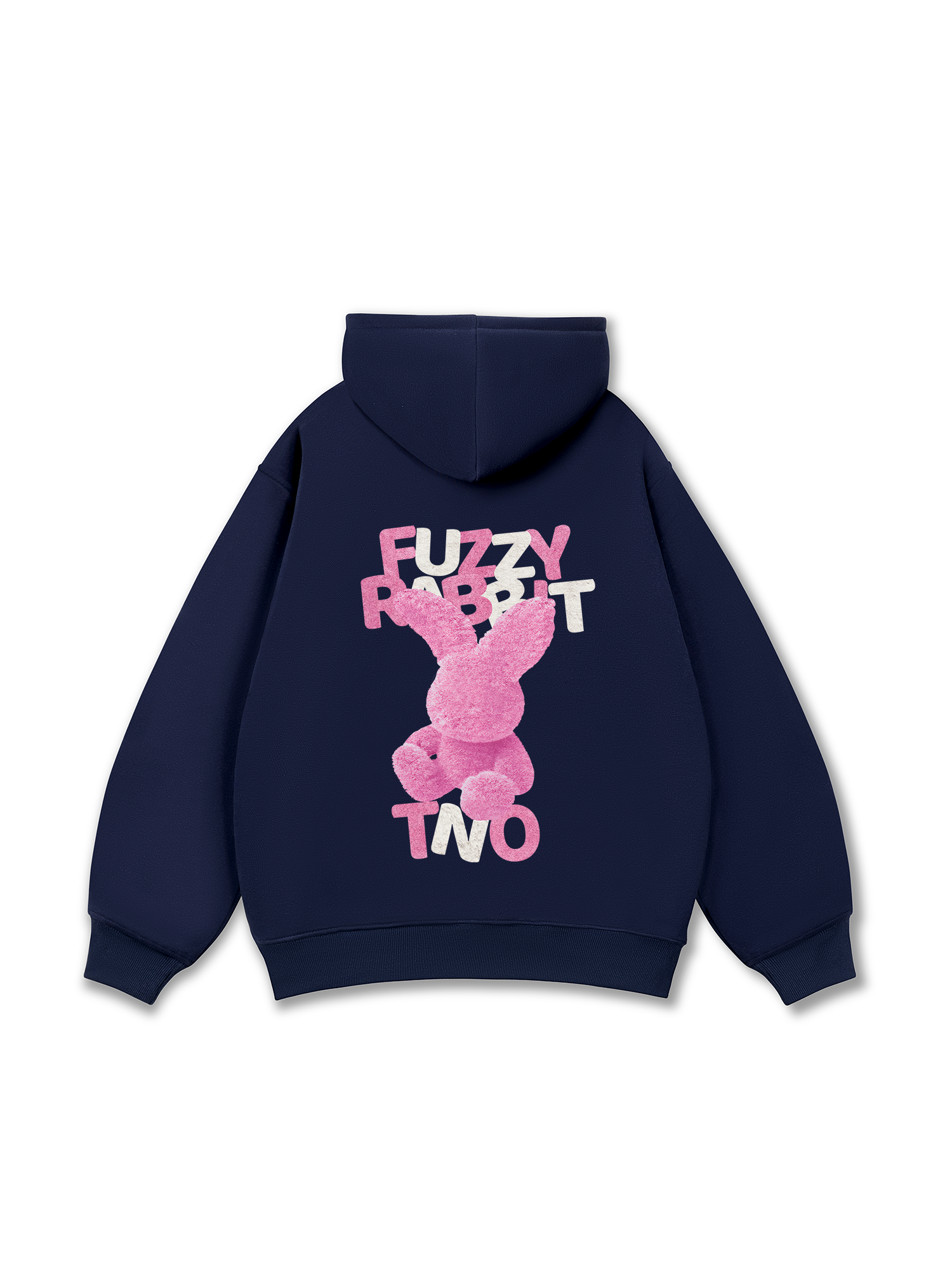 Áo Hoodie Nỉ Bông Pink Fuzzy Font Rabbit