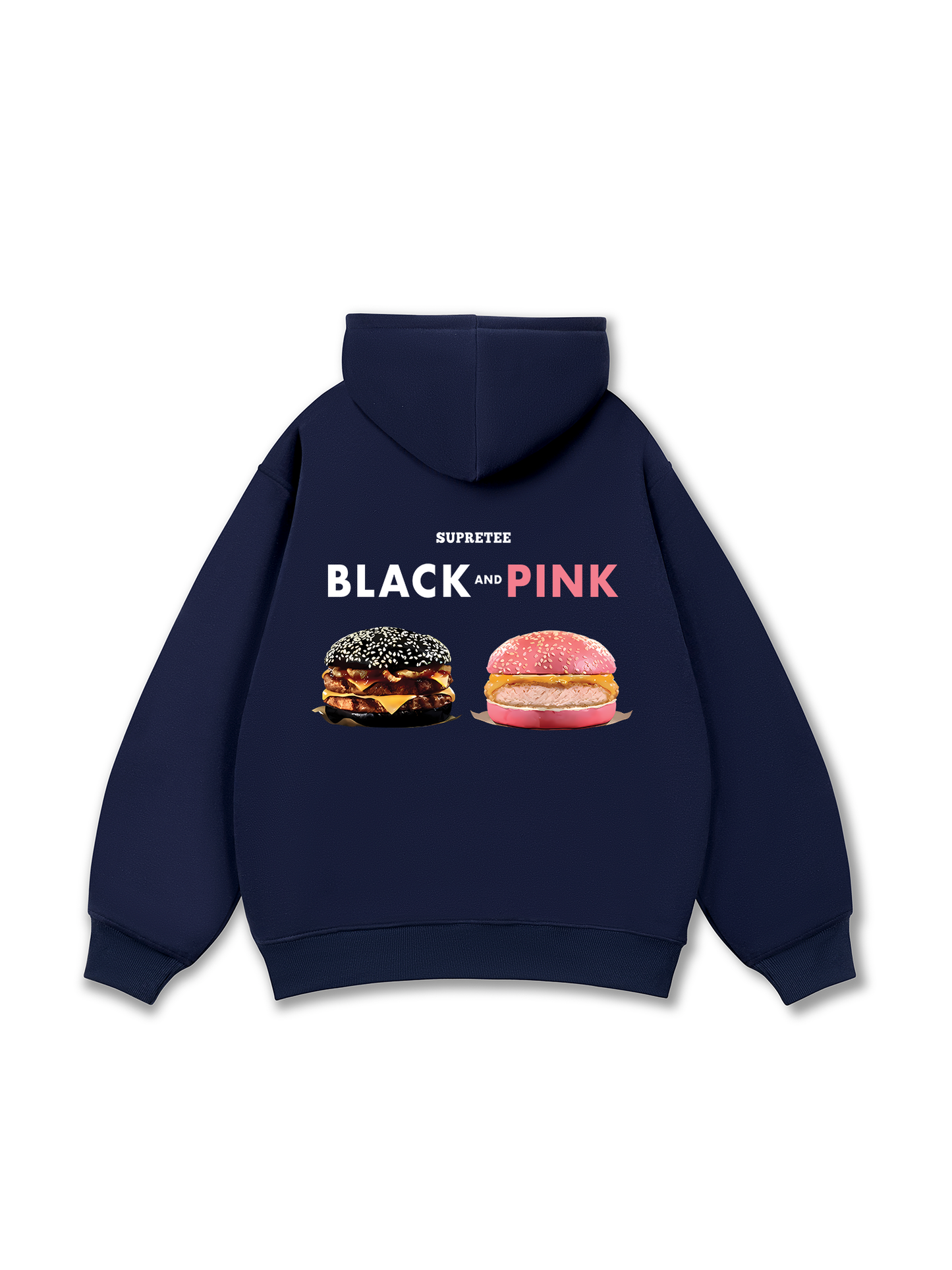 Áo Hoodie Nỉ Bông Sweet Pastry Black Pink Meow Meow Strawberry