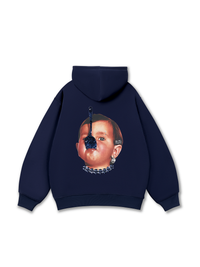 Funny spoon-covered face boy Hoodie