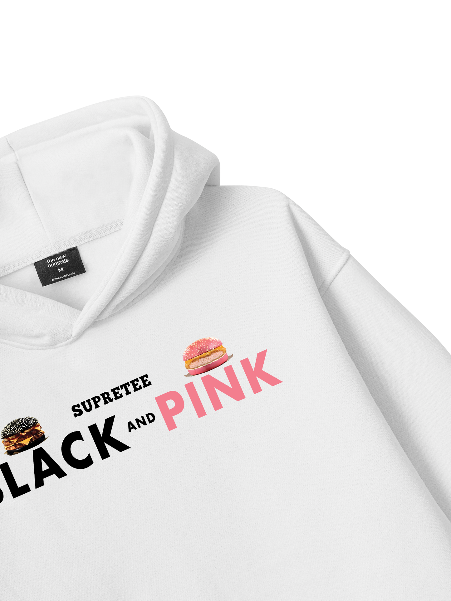 Áo Hoodie Nỉ Bông Sweet Pastry Black Pink Meow Meow Strawberry