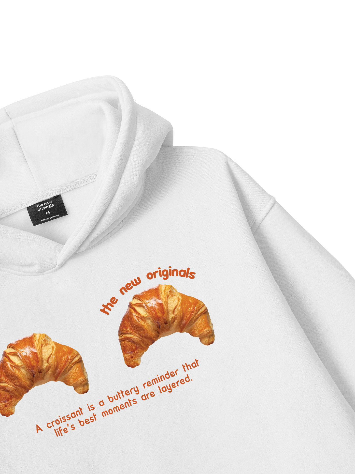 Áo Hoodie Nỉ Bông Croissant Quote