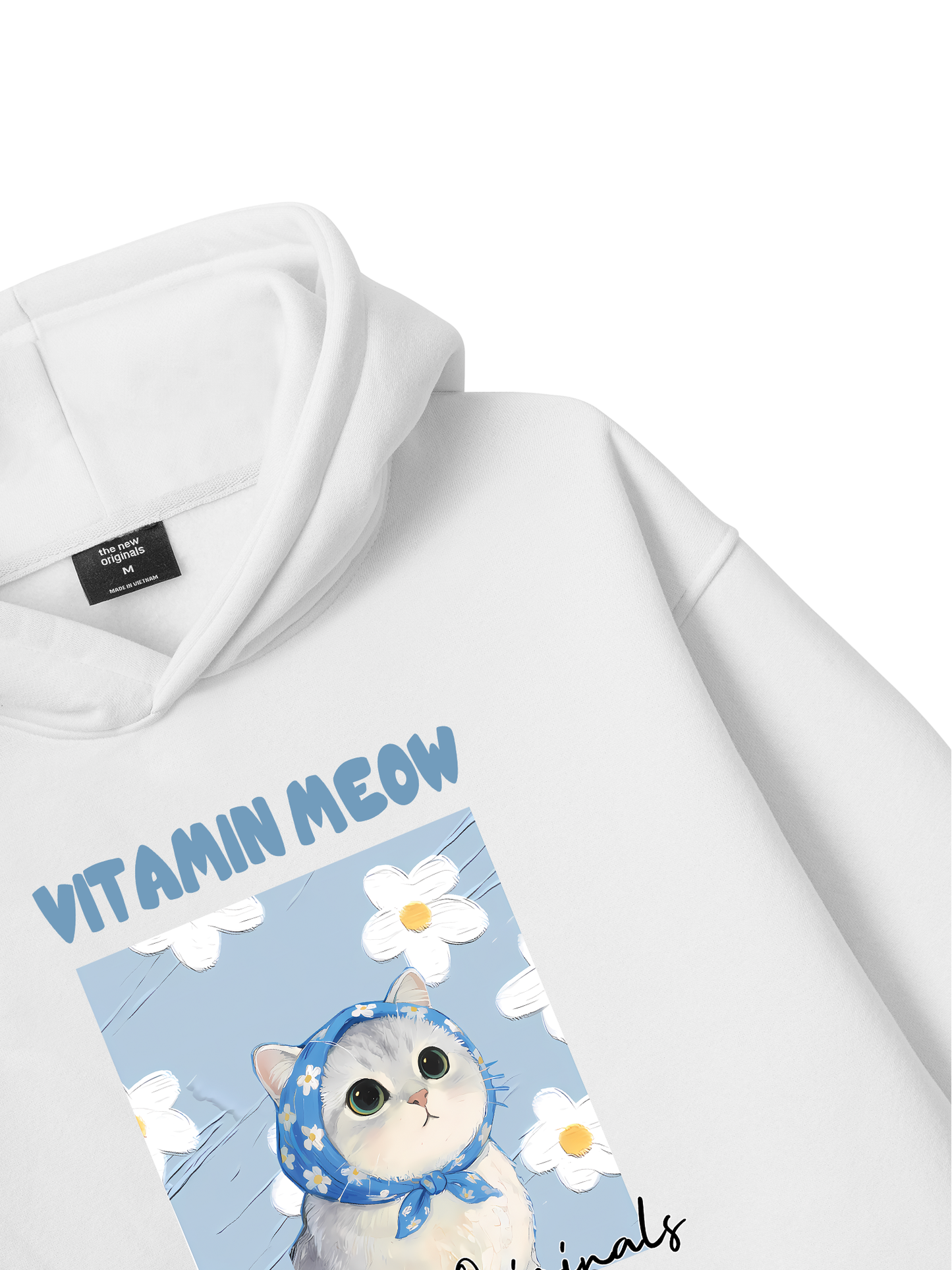 Áo Hoodie Nỉ Bông Flower With Meow