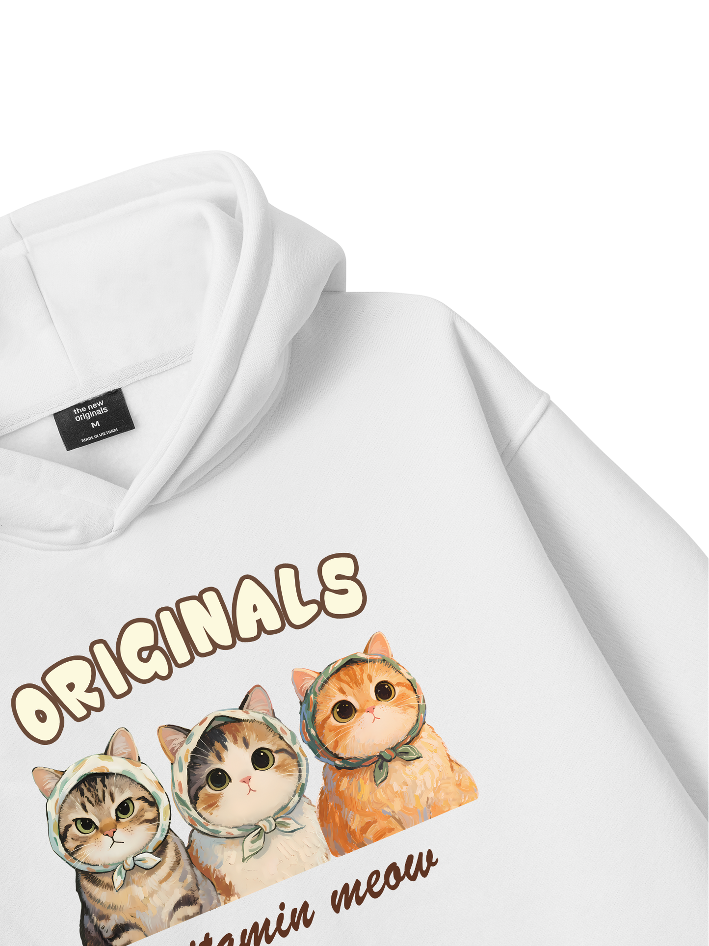 Áo Hoodie Nỉ Bông Cute Three Cat Vitamin Meow