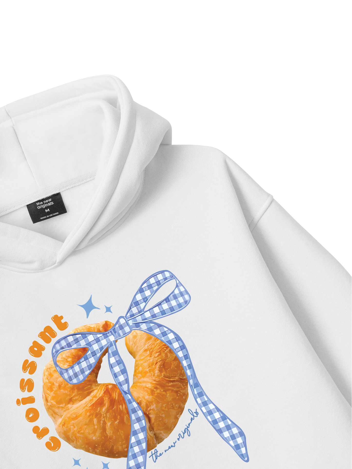 Áo Hoodie Nỉ Bông Sweet Pastry BLue Plaid Bow