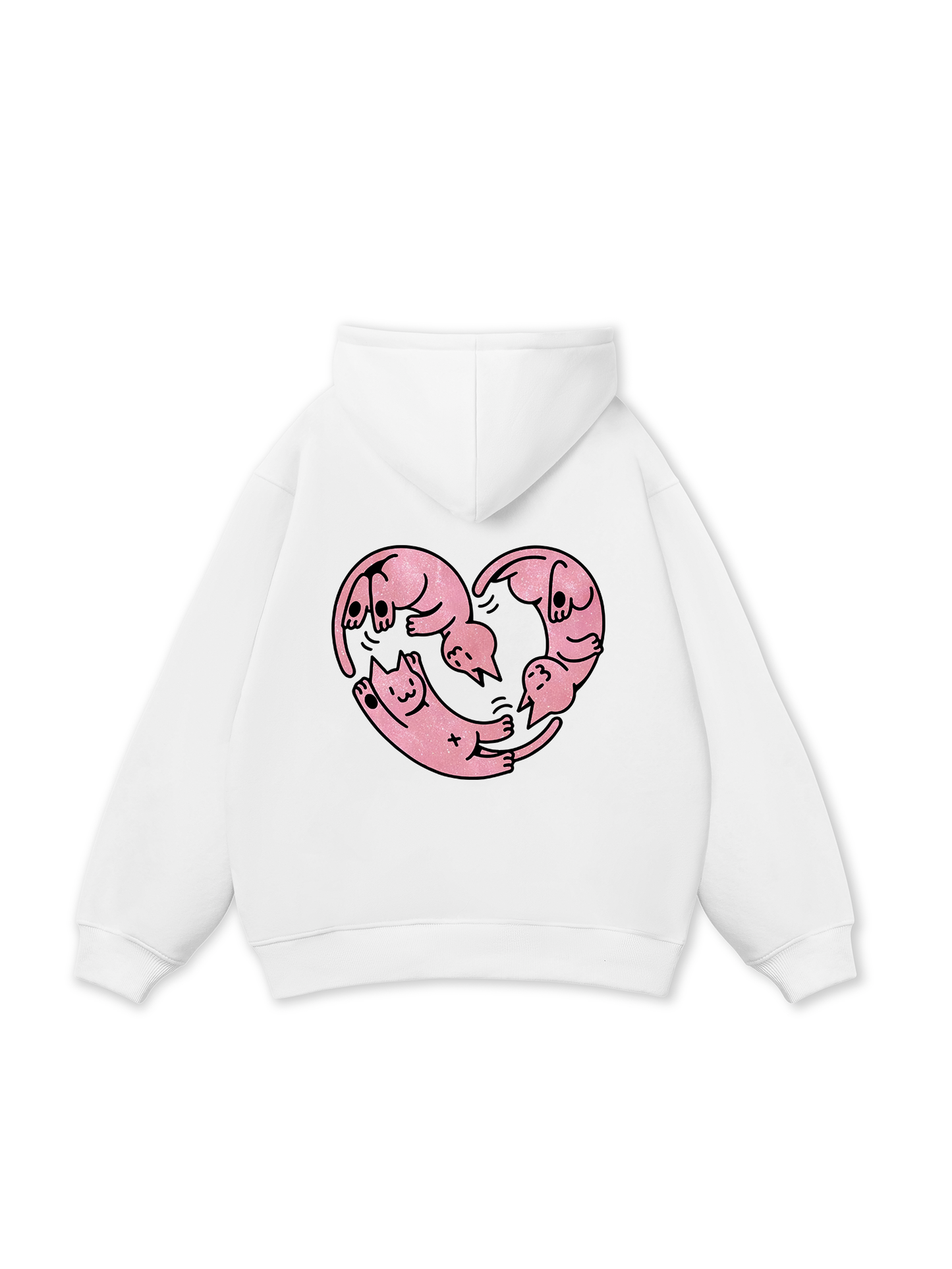 Áo Hoodie Nỉ Bông Meow Meow Heart