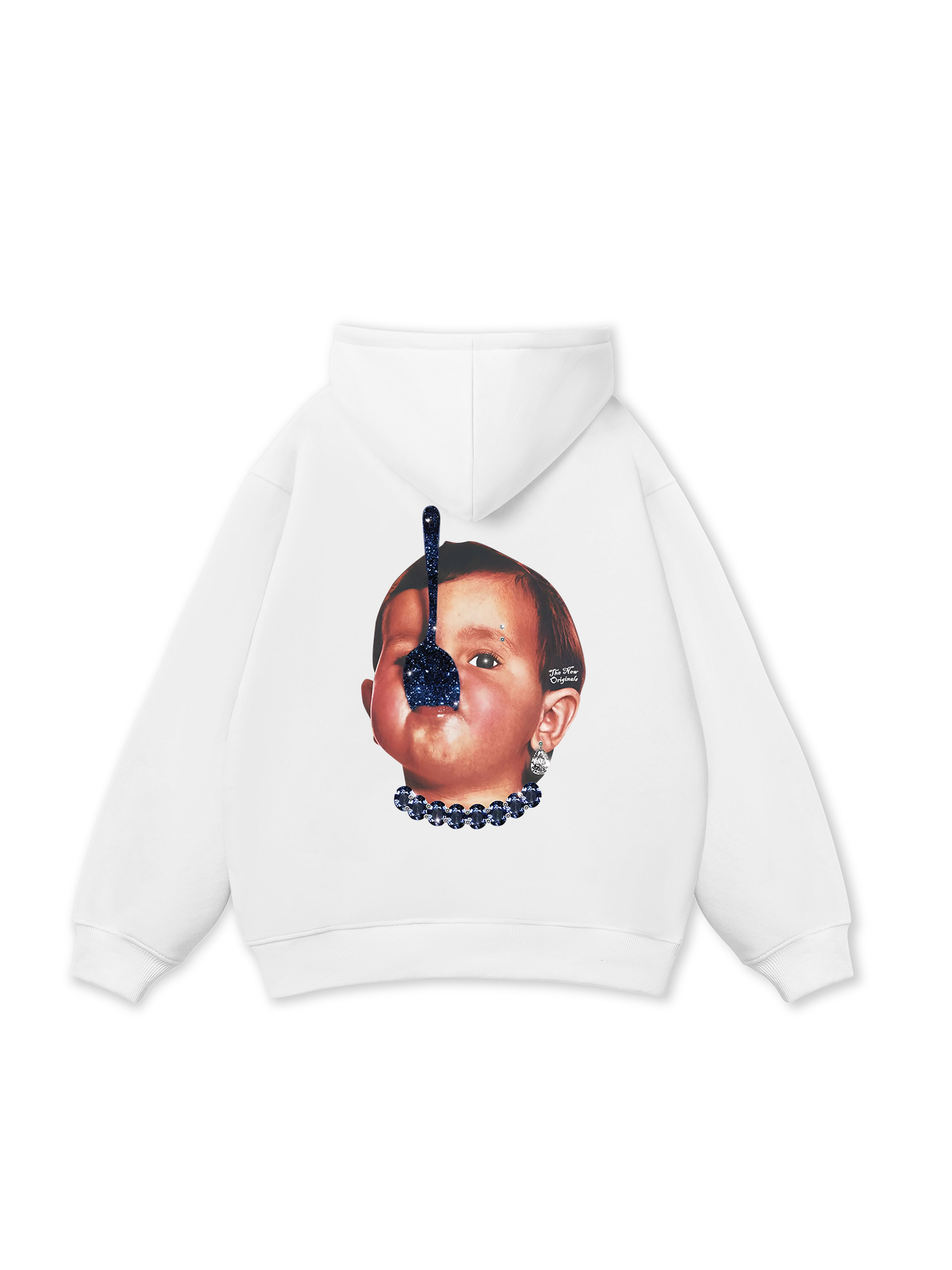 Funny spoon-covered face boy Hoodie