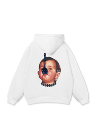 Funny spoon-covered face boy Hoodie