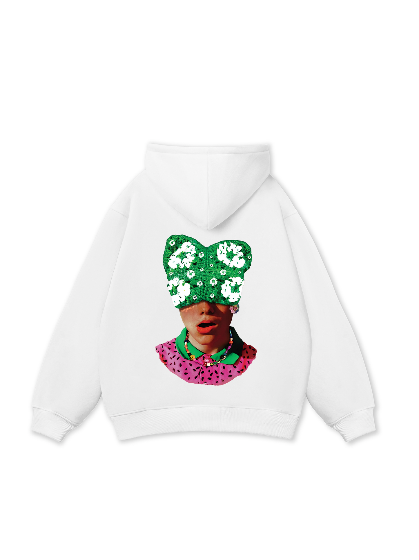 Summer Dopamine Kitty Cap Pink Gradient Hoodie