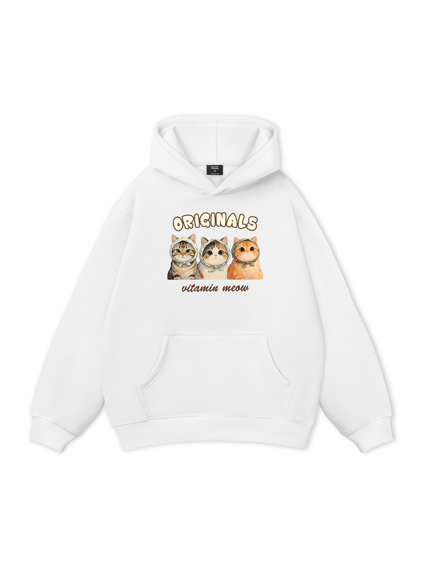 Áo Hoodie Nỉ Bông Cute Three Cat Vitamin Meow