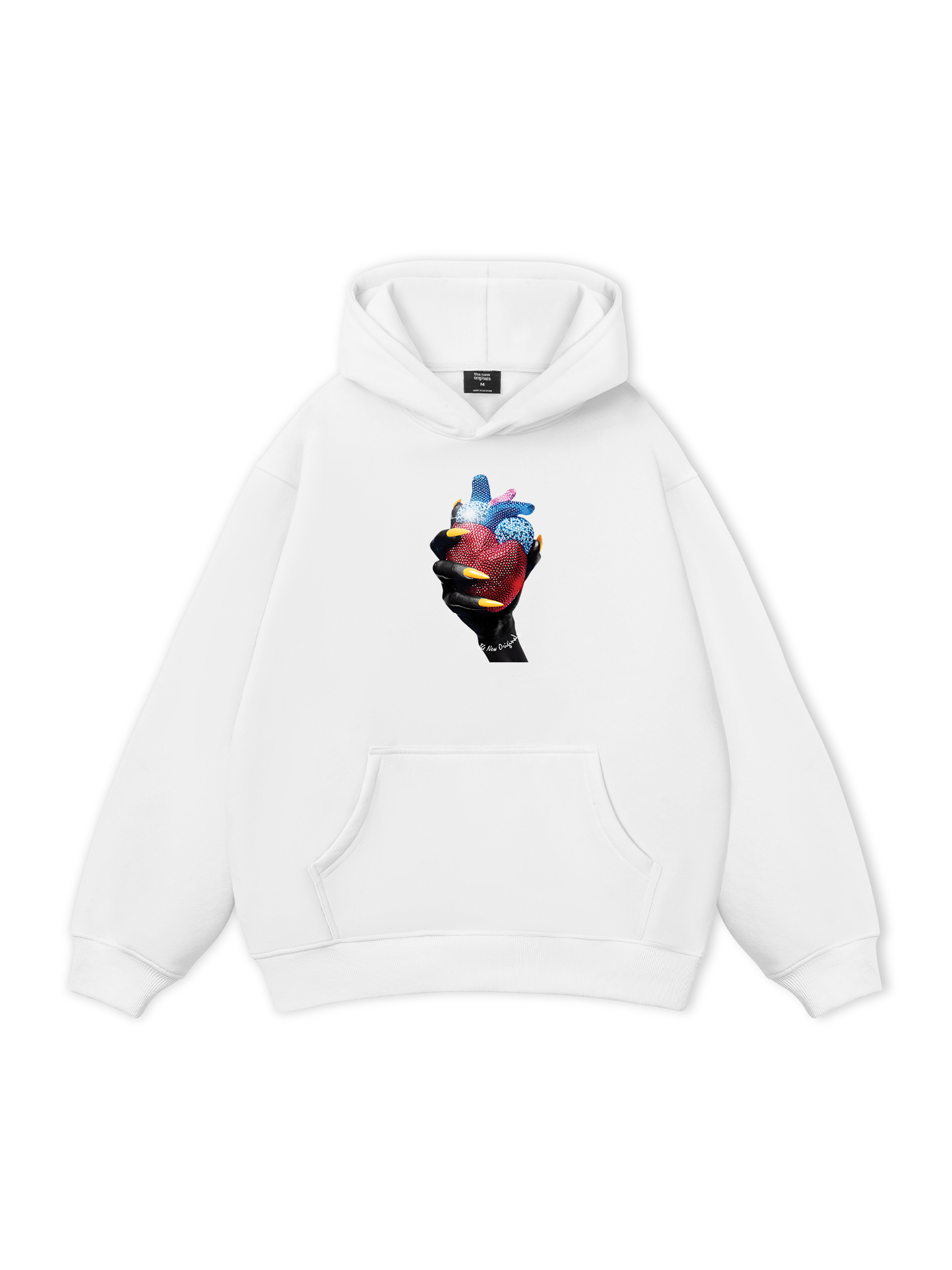 Handheld colorful rhinestone art heart Hoodie