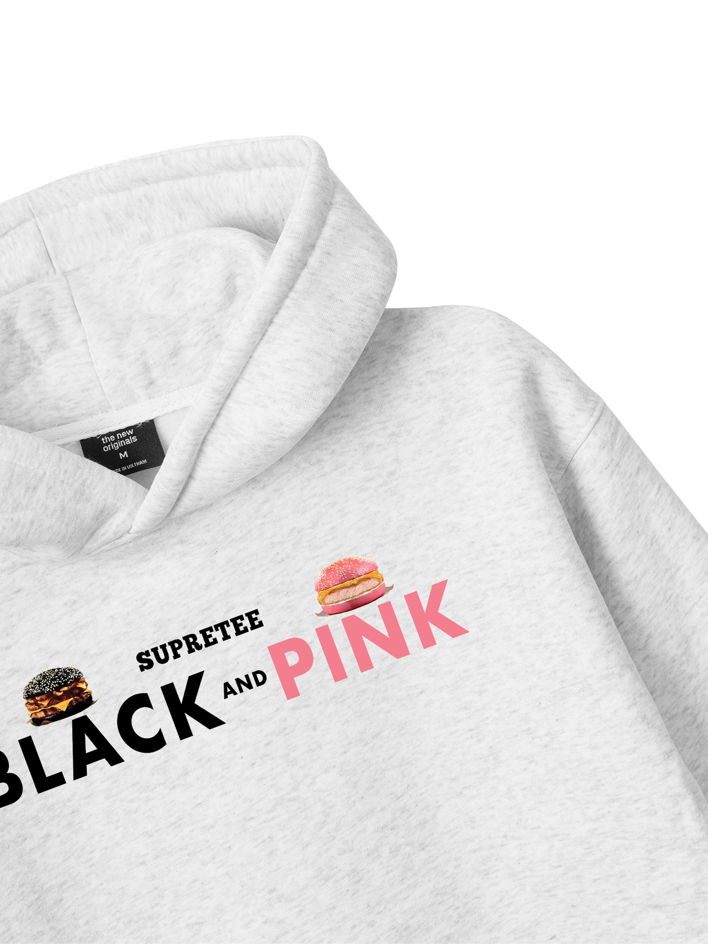 Áo Hoodie Nỉ Bông Sweet Pastry Black Pink Meow Meow Strawberry