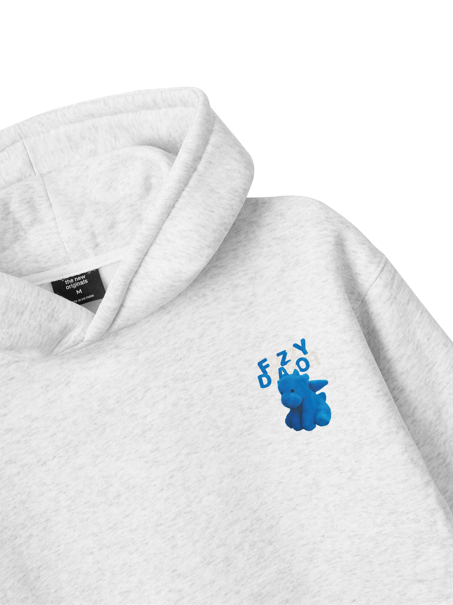 Áo Hoodie Nỉ Bông Fuzzy Font Dragon Blue