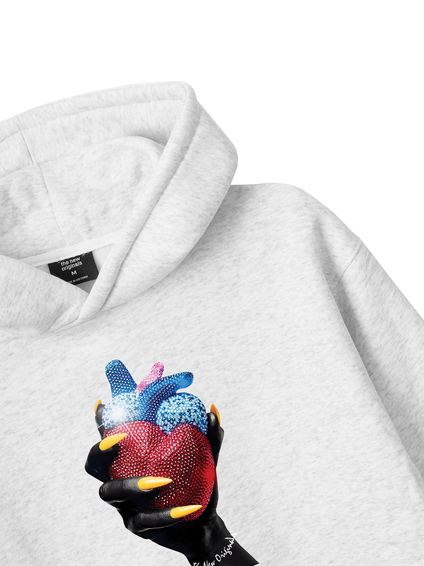 Handheld colorful rhinestone art heart Hoodie