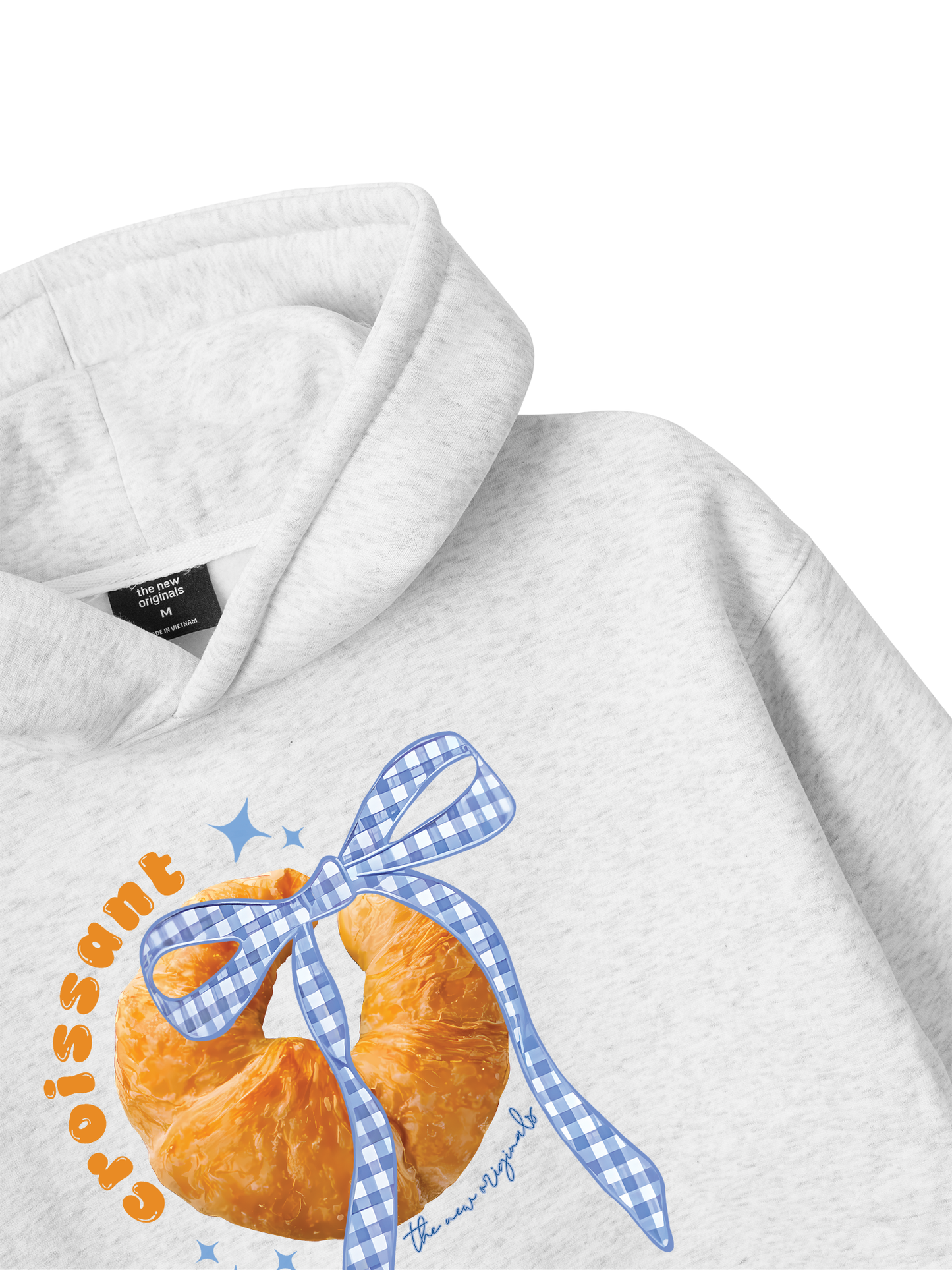 Áo Hoodie Nỉ Bông Sweet Pastry BLue Plaid Bow