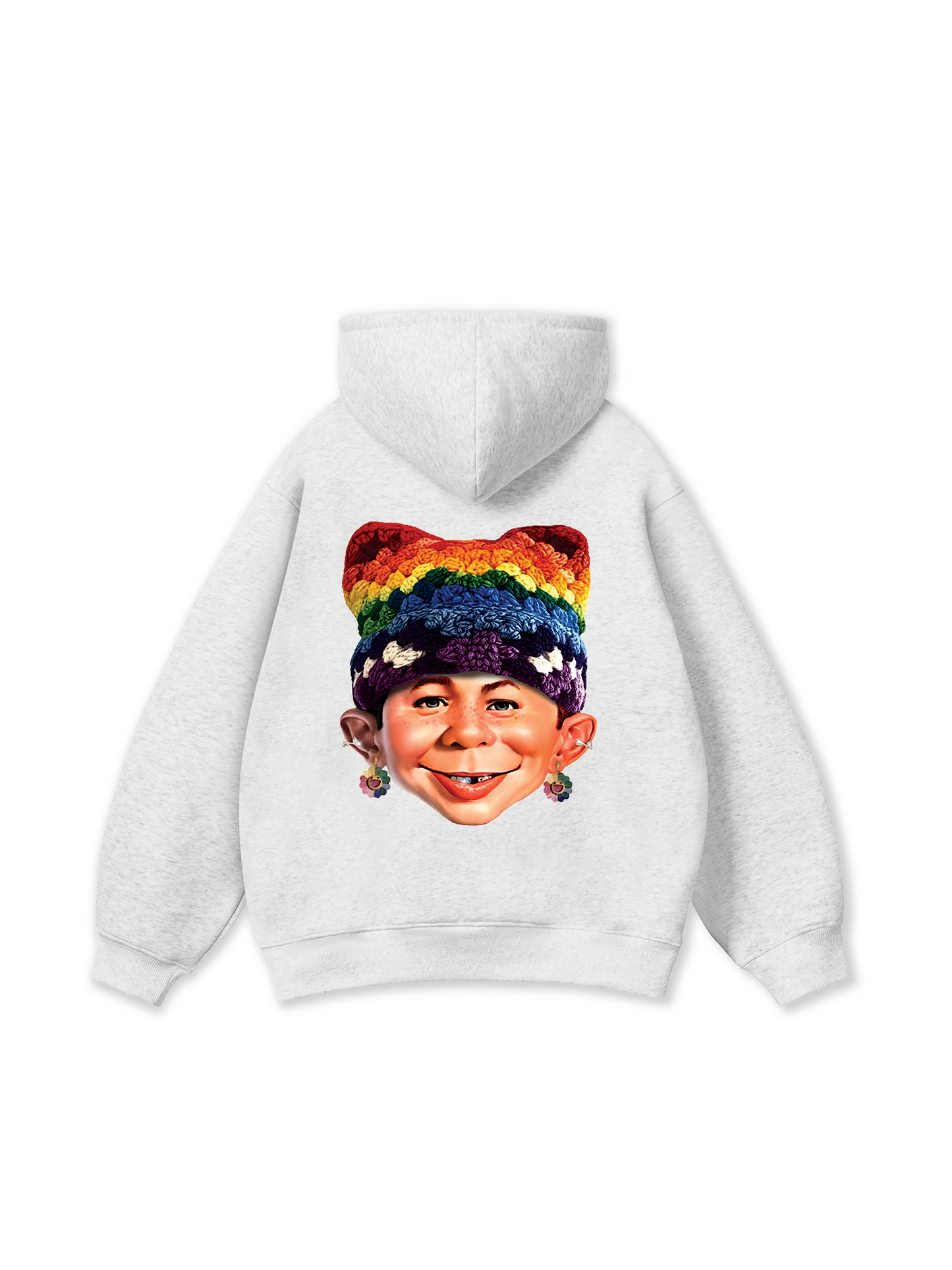 Bad Boy & Rainbow Crochet Hat Hoodie