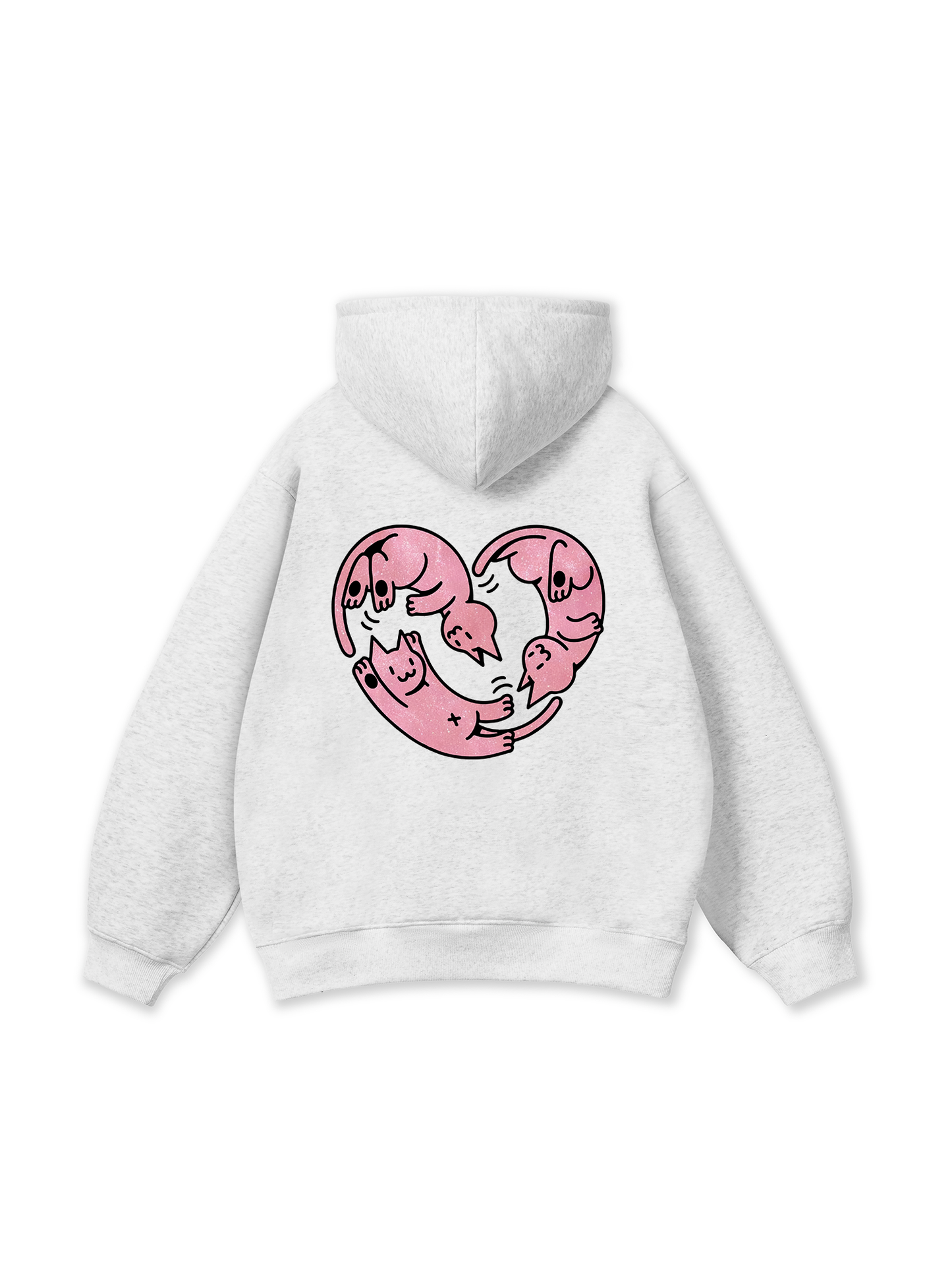 Áo Hoodie Nỉ Bông Meow Meow Heart