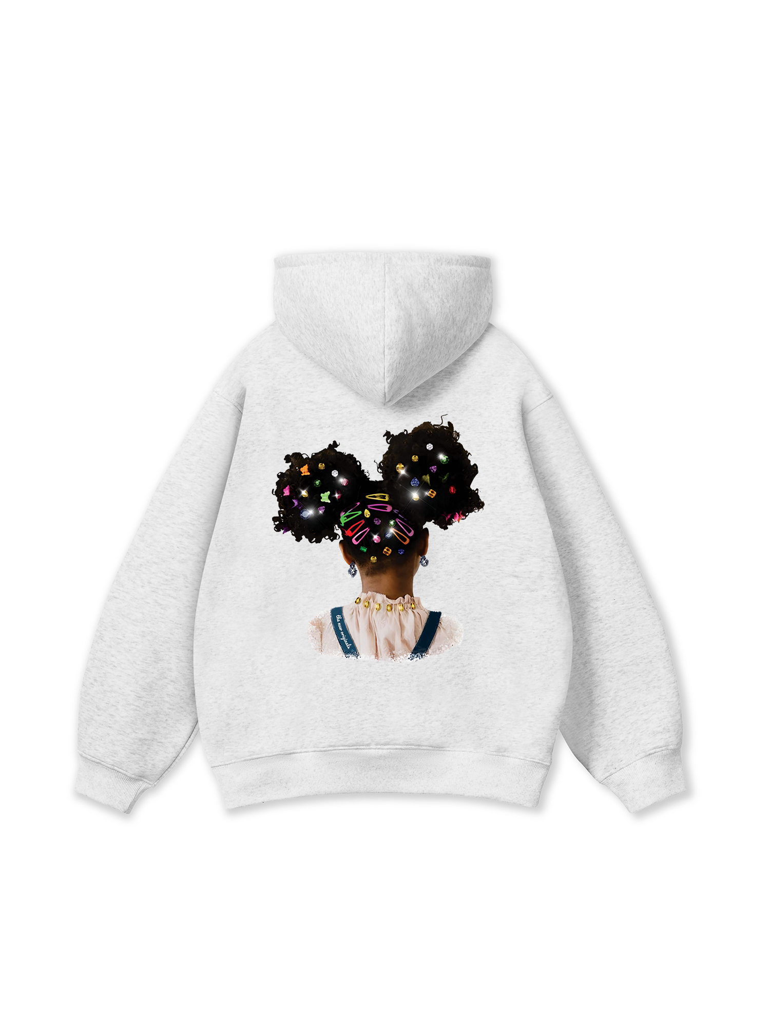 Colorful Diamond Hairpin Afro Girl Hoodie