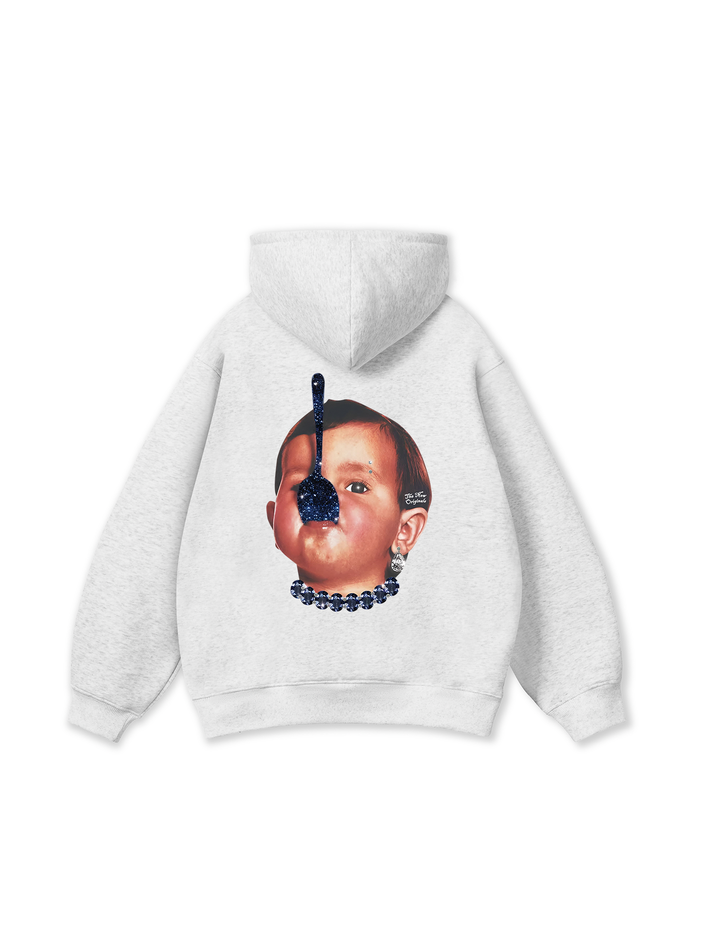 Funny spoon-covered face boy Hoodie