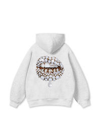 Art Pearl Lip Black Hoodie