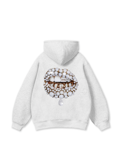 Art Pearl Lip Black Hoodie