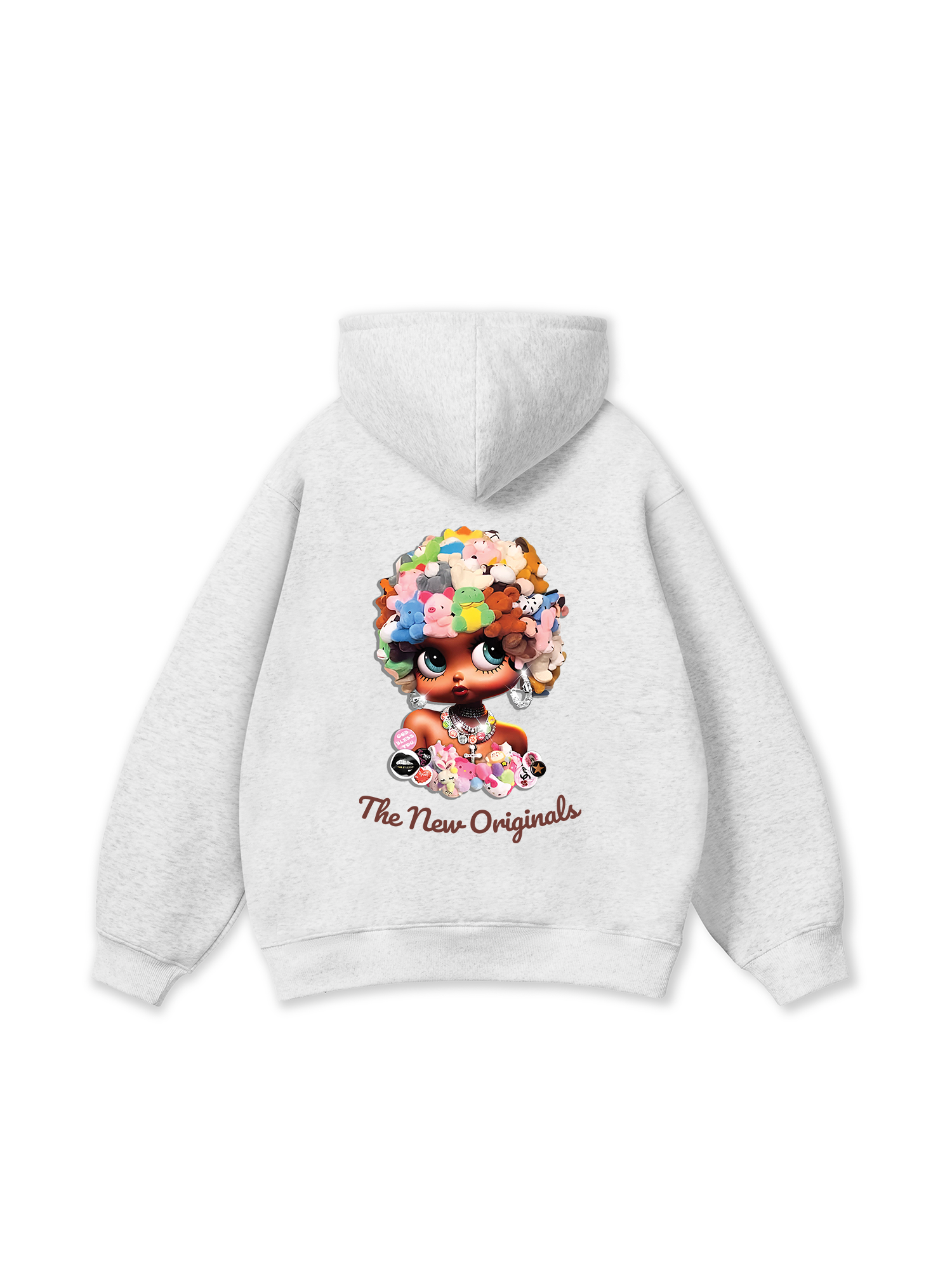 Colorful Plush Doll Head Cover Cartoon girl Hoodie