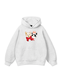 Animal Mood Bestie Puppy And Meow Hoodie