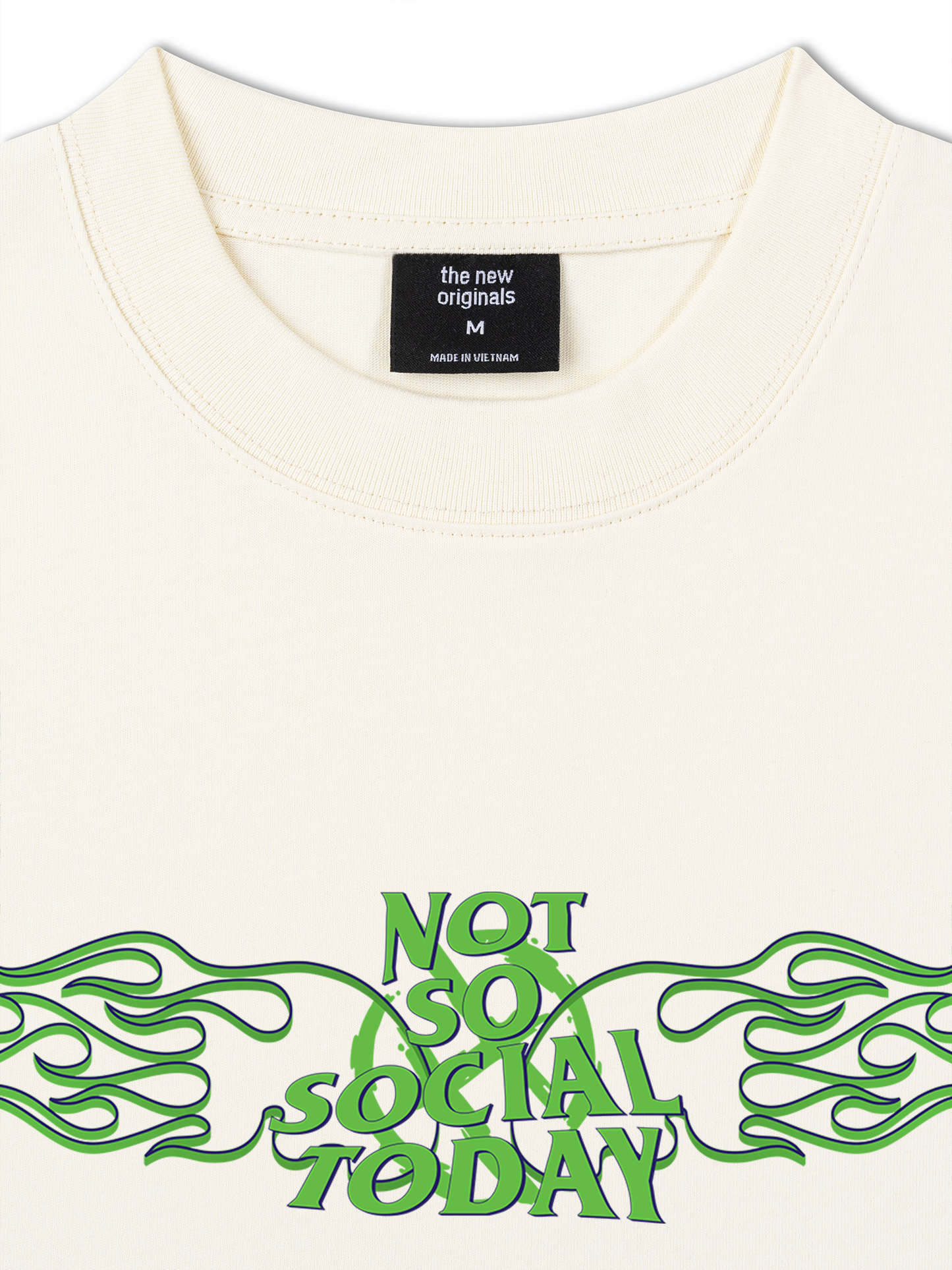Áo Thun Relaxed Fit Not So Social Today Green Fire