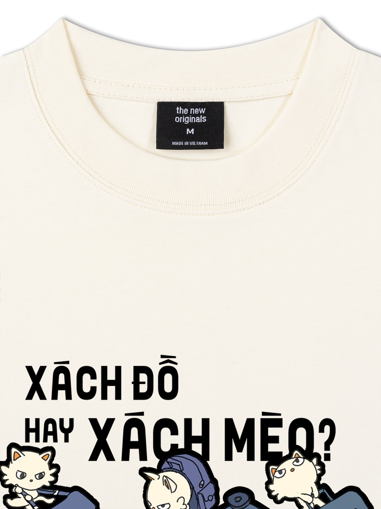 Áo Thun Relaxed Fit Hội Mèo Xách Vali