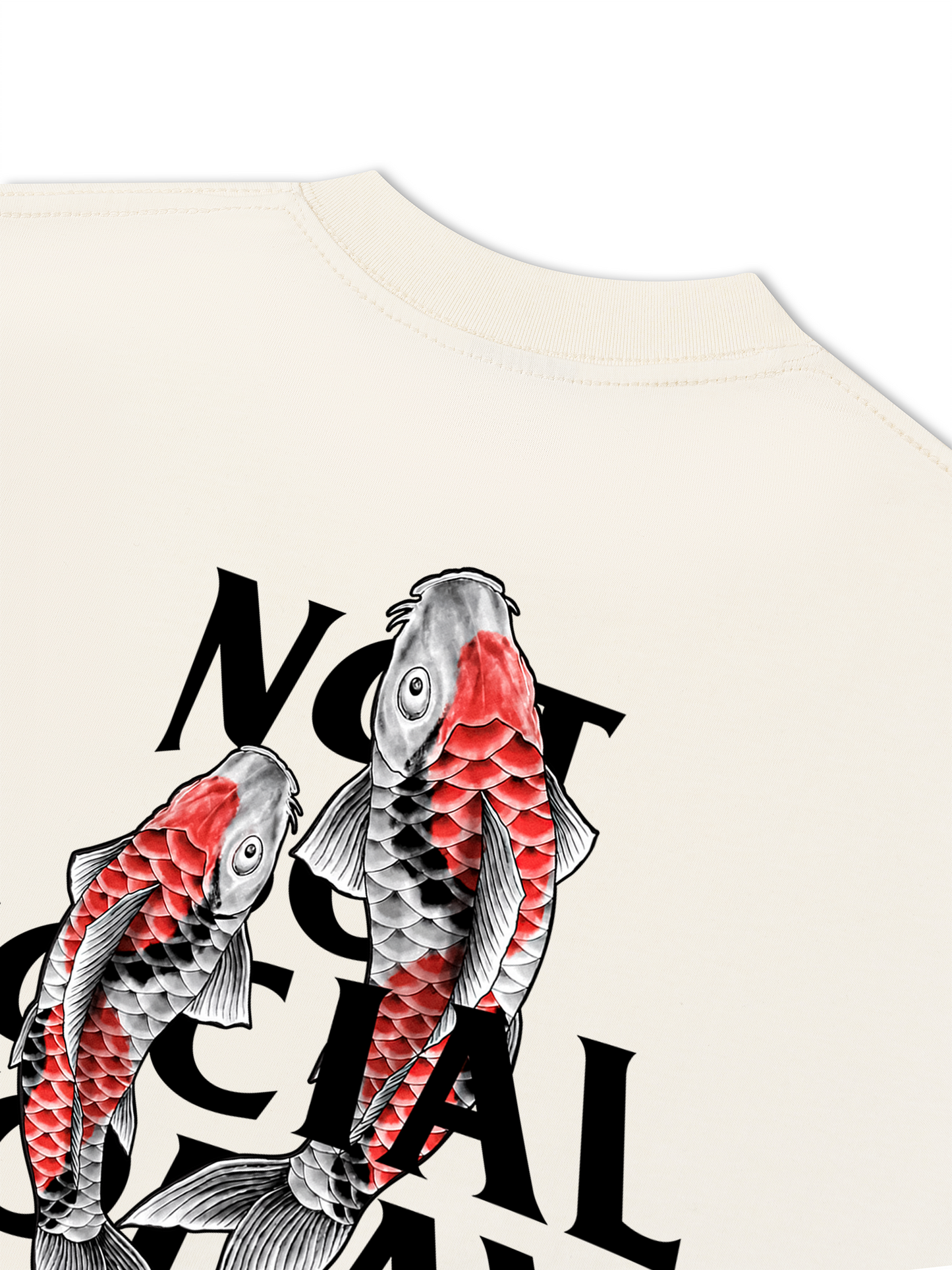 Áo Thun Relaxed Fit Not So Social Today Koi Harmony