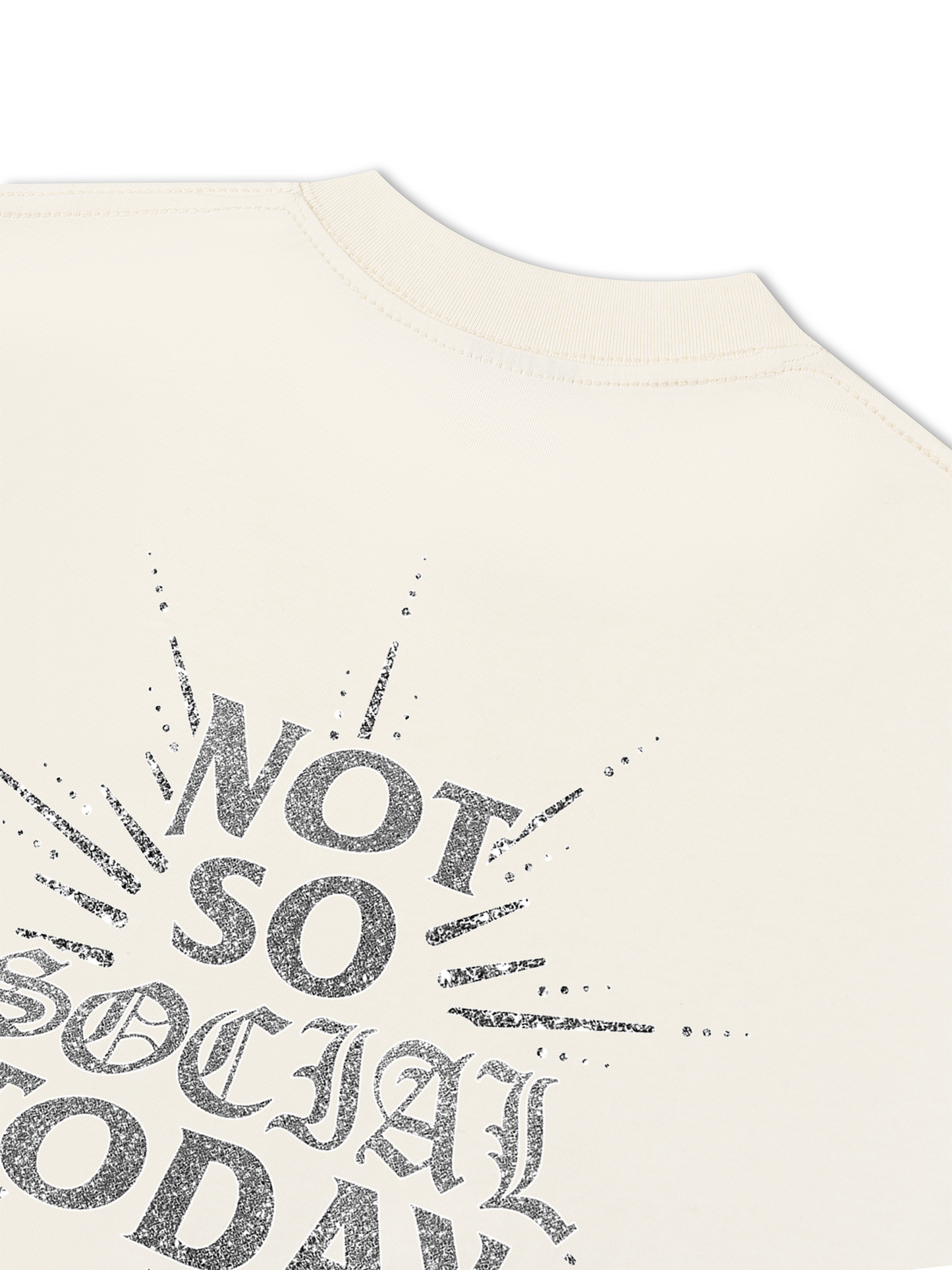 Áo Thun Relaxed Fit Not So Social Today Silver Glitter