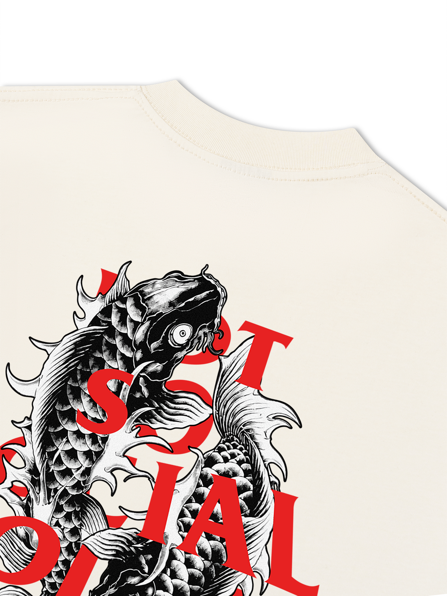 Áo Thun Relaxed Fit Not So Social Today Dark Koi Harmony