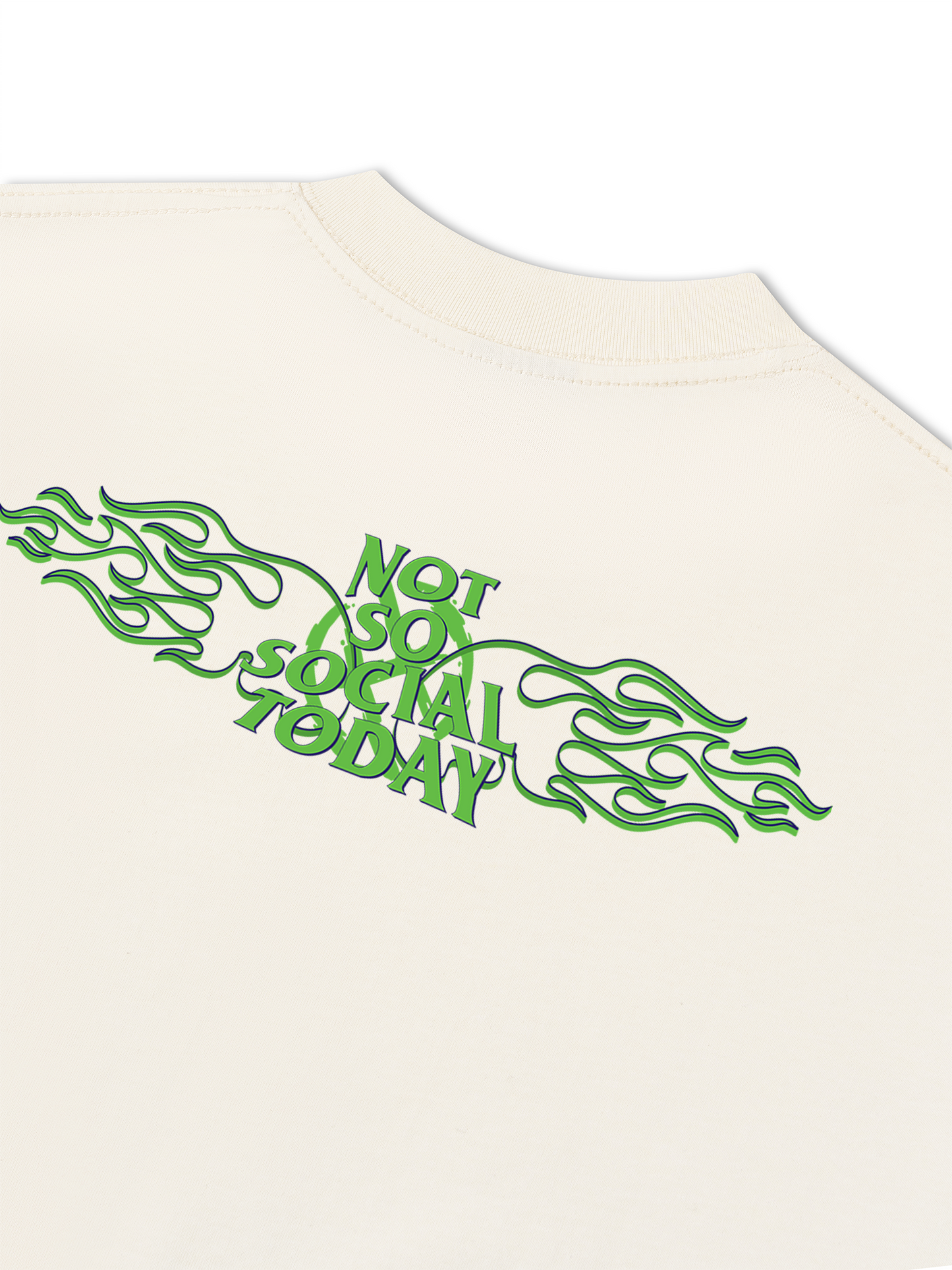 Áo Thun Relaxed Fit Not So Social Today Green Fire
