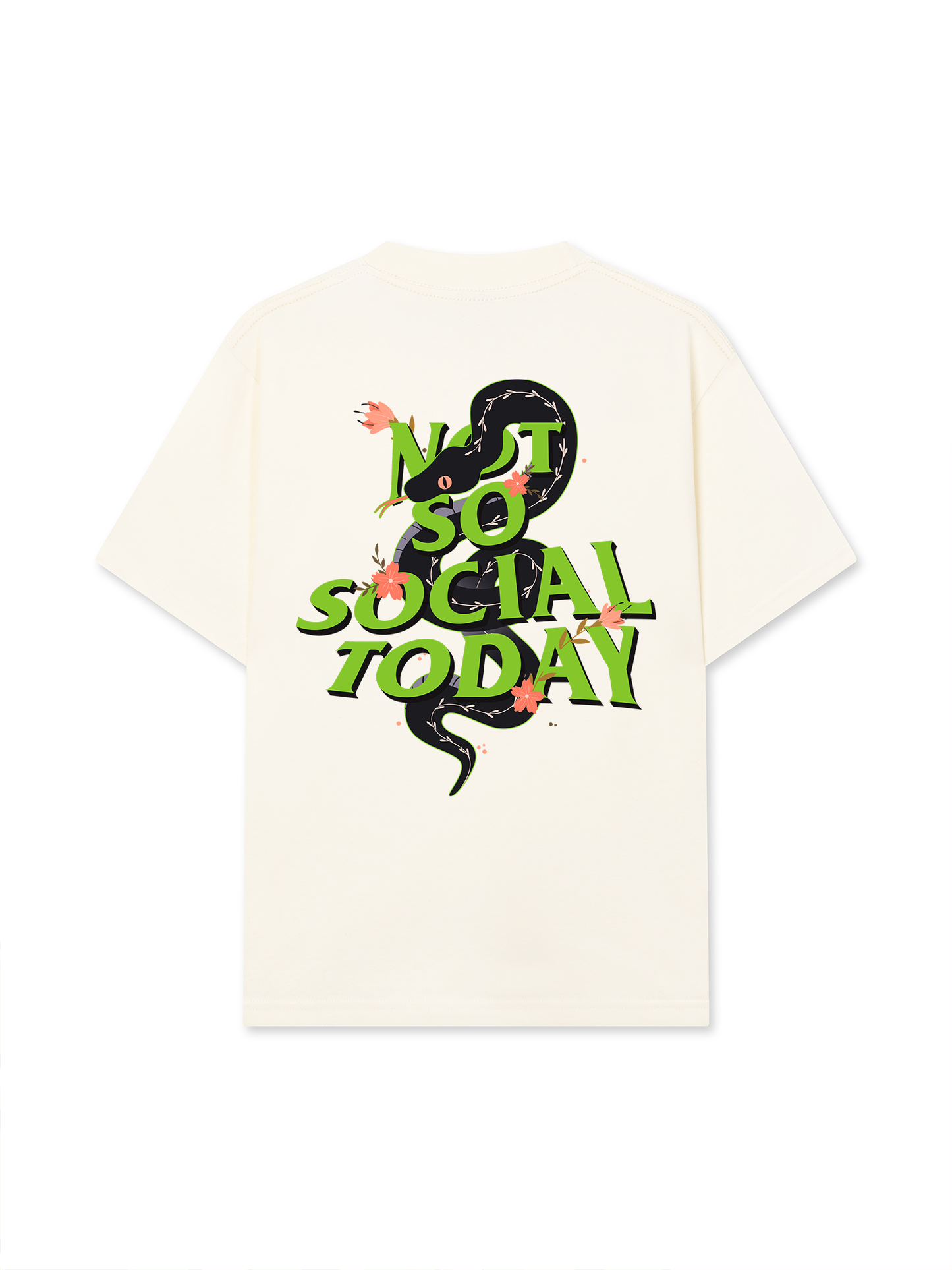Áo Thun Relaxed Fit Not So Social Today Cherry Snake