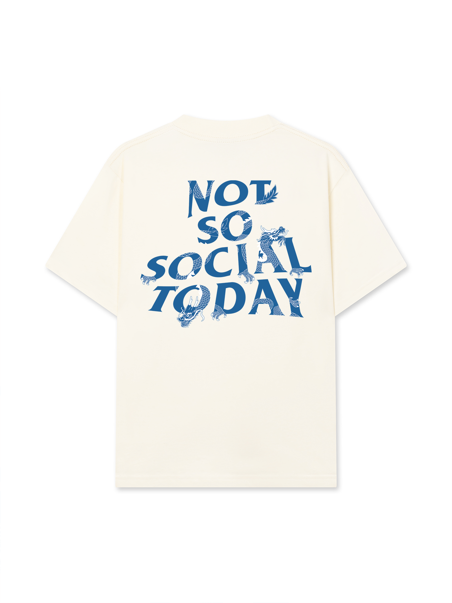 Áo Thun Relaxed Fit Not So Social Today Blue Dragon