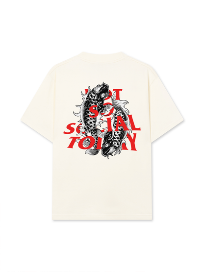 Áo Thun Relaxed Fit Not So Social Today Dark Koi Harmony