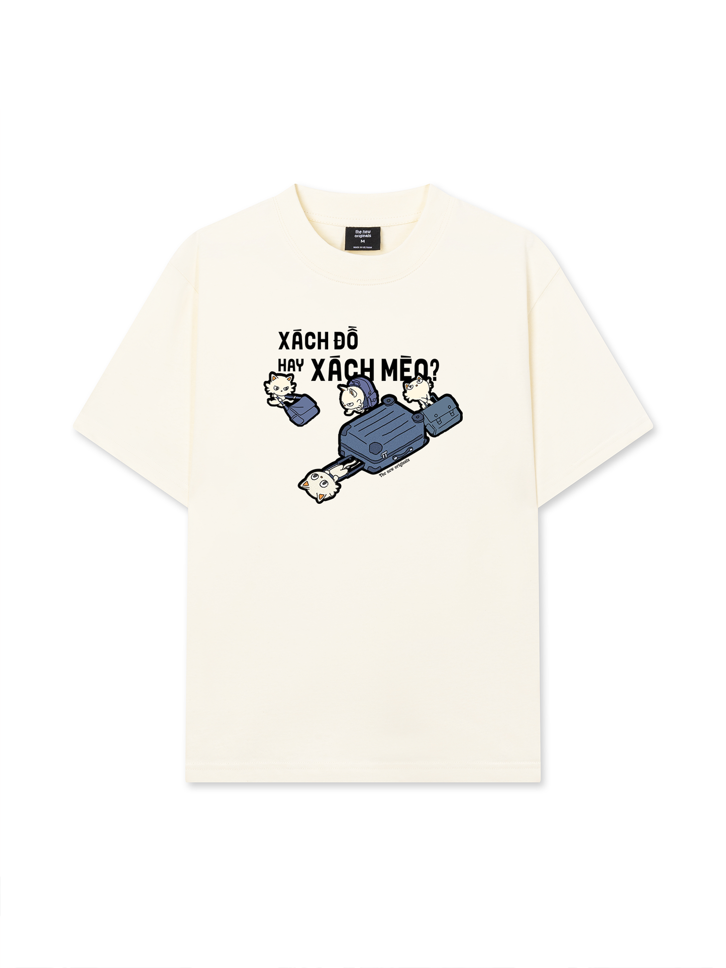 Áo Thun Relaxed Fit Hội Mèo Xách Vali