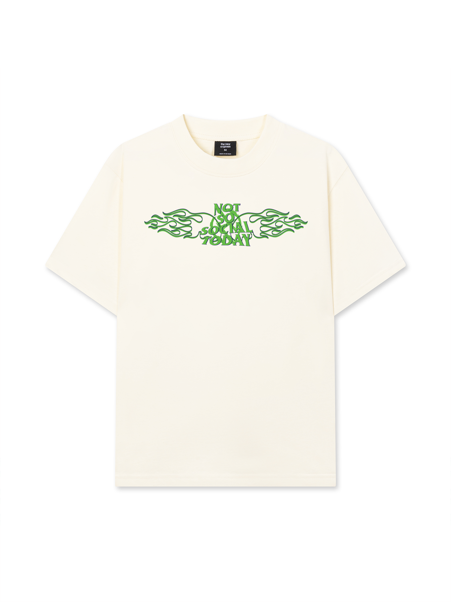 Áo Thun Relaxed Fit Not So Social Today Green Fire