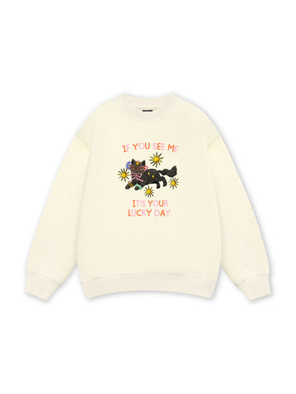 Lucky day cat Sweater