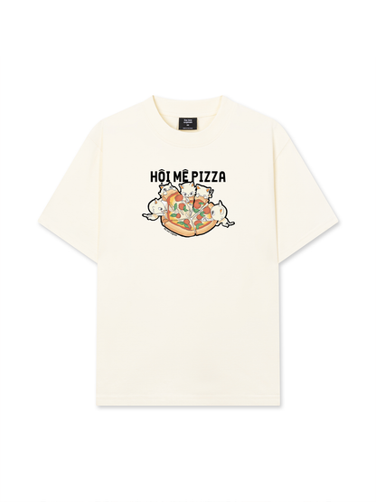 Áo Thun Relaxed Fit Hội Mèo Mê Pizza