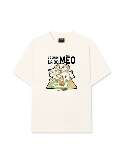 Áo Thun Relaxed Fit Hội Mèo Hăm Ăn
