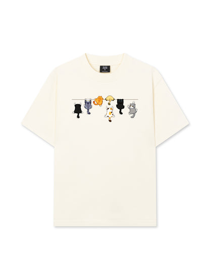 Áo Thun Relaxed Fit  Cat Line Up