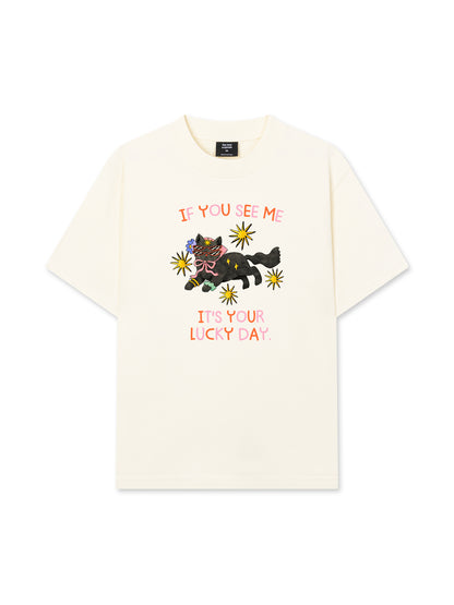 Áo Thun Relaxed Fit Lucky day cat